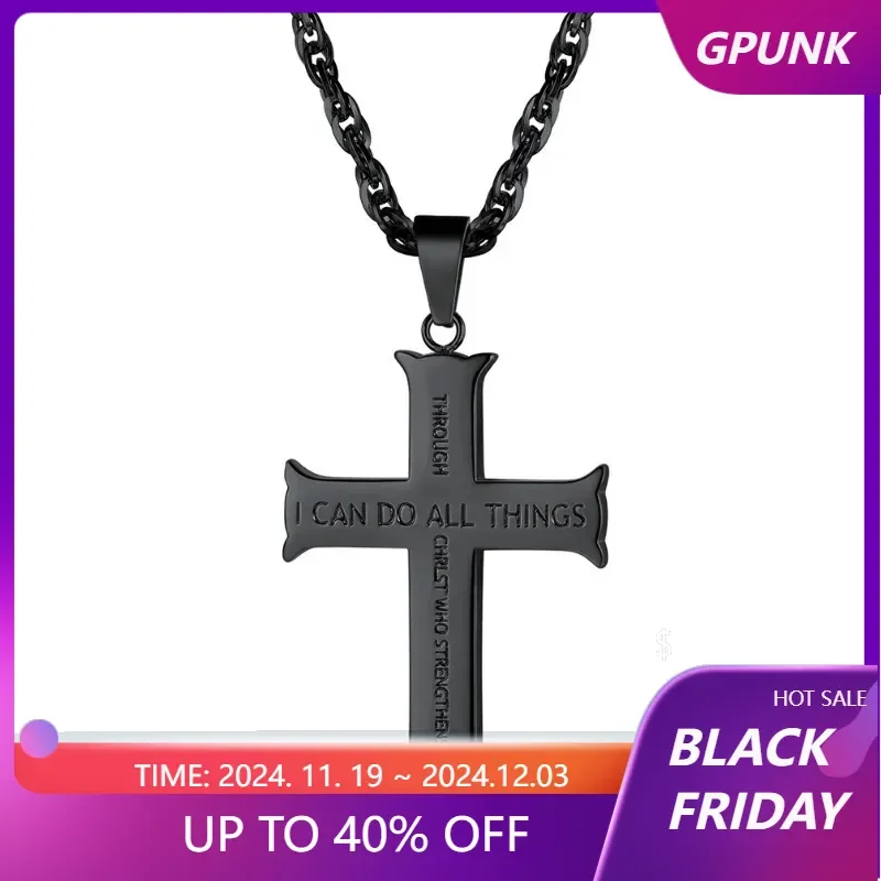 

Stainless Steel Christian Cross Pendent Necklace for Men Women Lucky Charm Amulet Accessaries Hot Sale Birthday Party Gifts