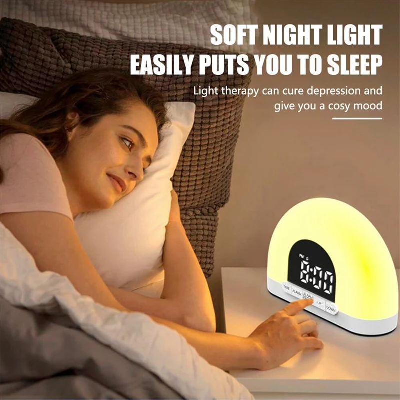 Adjustable Sunrise Alarm Clock For Heavy Sleepers,Wake Up Light Sunrise Alarm Clock,Sunrise Lamp With Sunrise Simulation