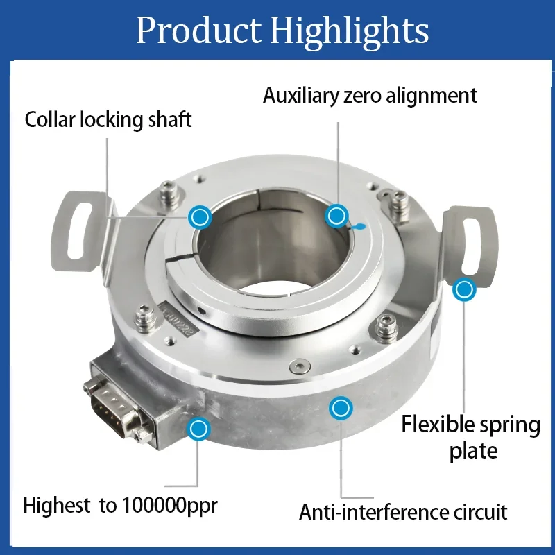 K100 hollow shaft encoder  large hole shaft 40/42/45mm 1024ppr A+B+Z+NPN output for elevator/life speed measurement
