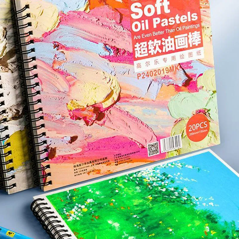 Soft Oil Pastels Special Book Paper Painting 20 Sheet 240g Base Paper Doodle Graffiti Book Drawing Chalk Crayon Book Supplies