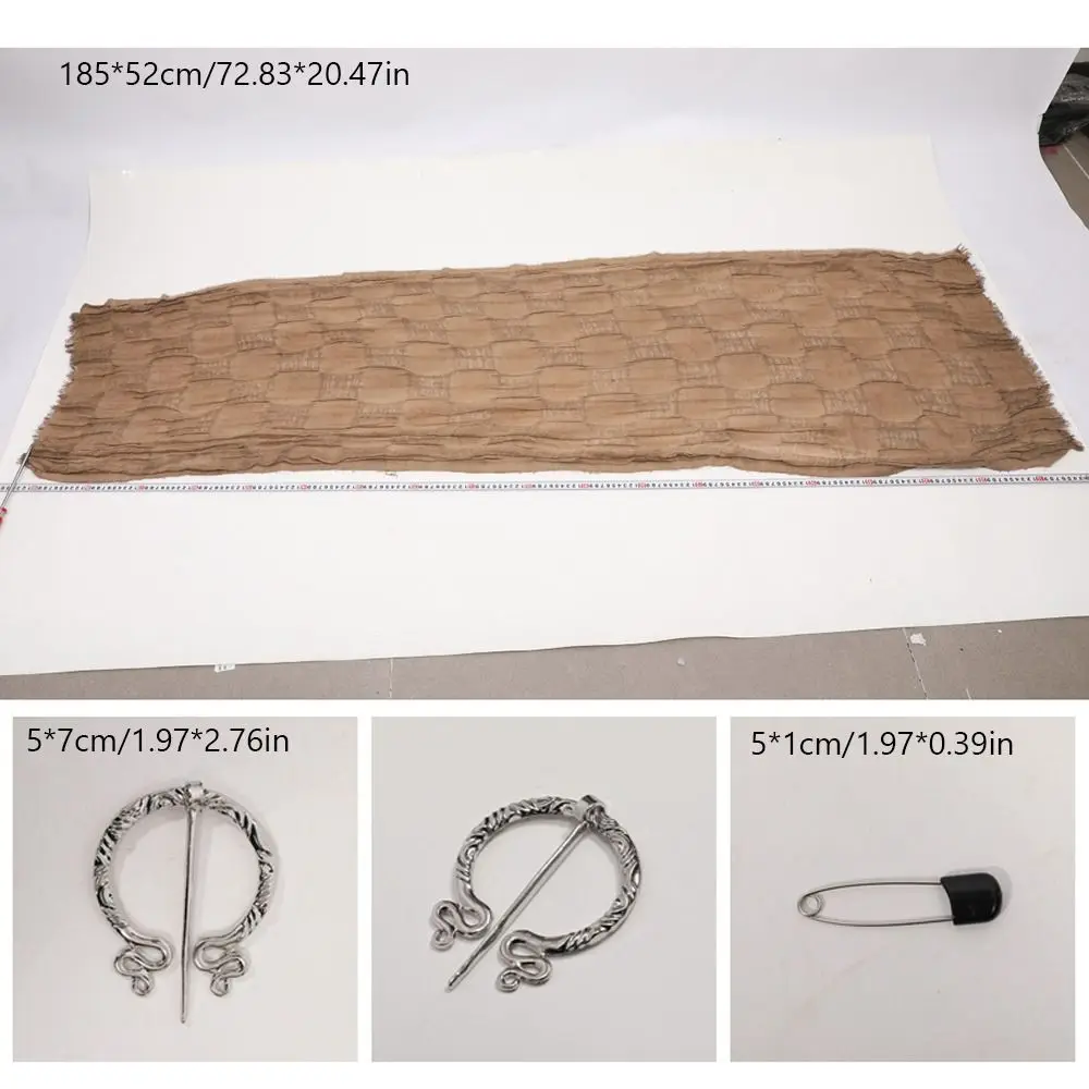 Fotografia 7: Moda estilo medieval capa medieval com broche viking estilo mendigo xale com capuz cachecol capa eventos cultura pop
