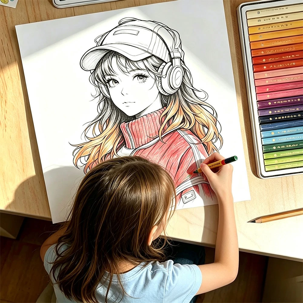 K-Pop Inspired Coloring Book: Original Fashion Illustration Line-Drawing Sketch Pages for Fans, Hand-Drawn Art, Holiday Gift