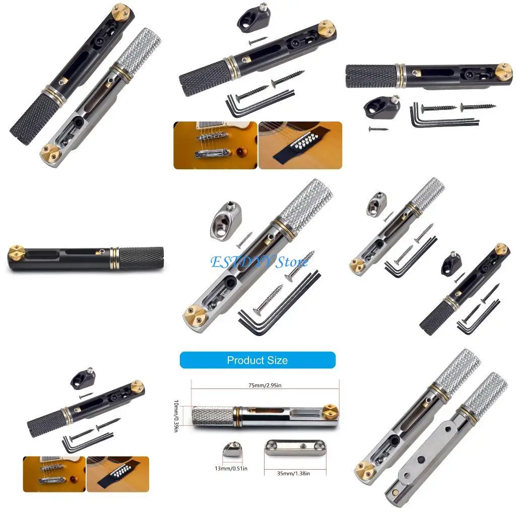 

G6DE Guitar Split Bridge Assembly Set Suitable for Headless Electric Guitars Simplified Setups High Performances Tailpiece