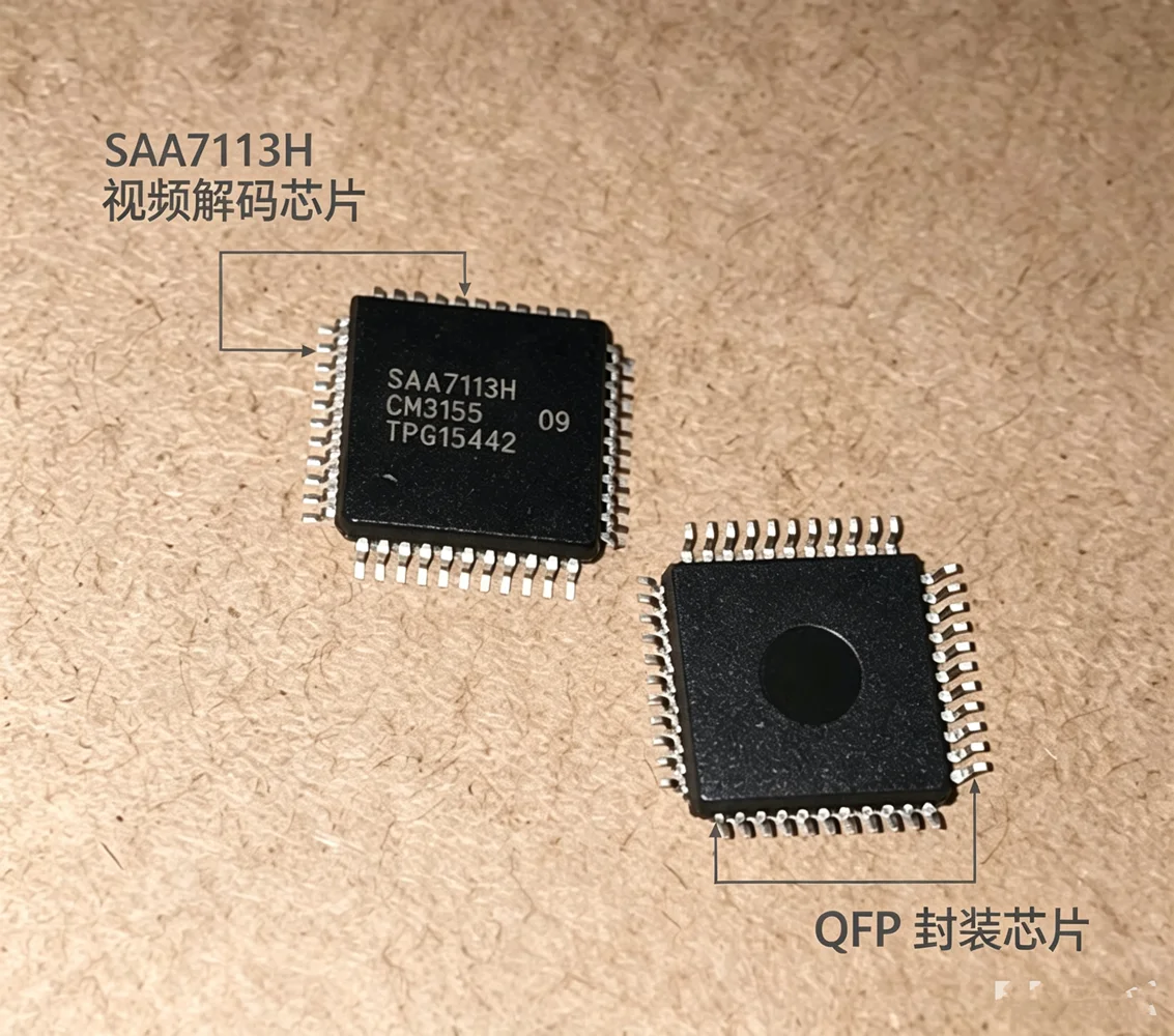 5Pcs SAA7113H Video Decoder IC QFP-128 Original New for CCTV Camera DVR Board 24.576MHz Crystal Included