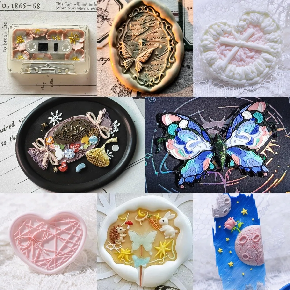Wax Seal Stamp With Embossed Relief Design Of Lilium Butterfly And Rose Diy Sealing Wax Suitable For Envelopes Invitations Cards