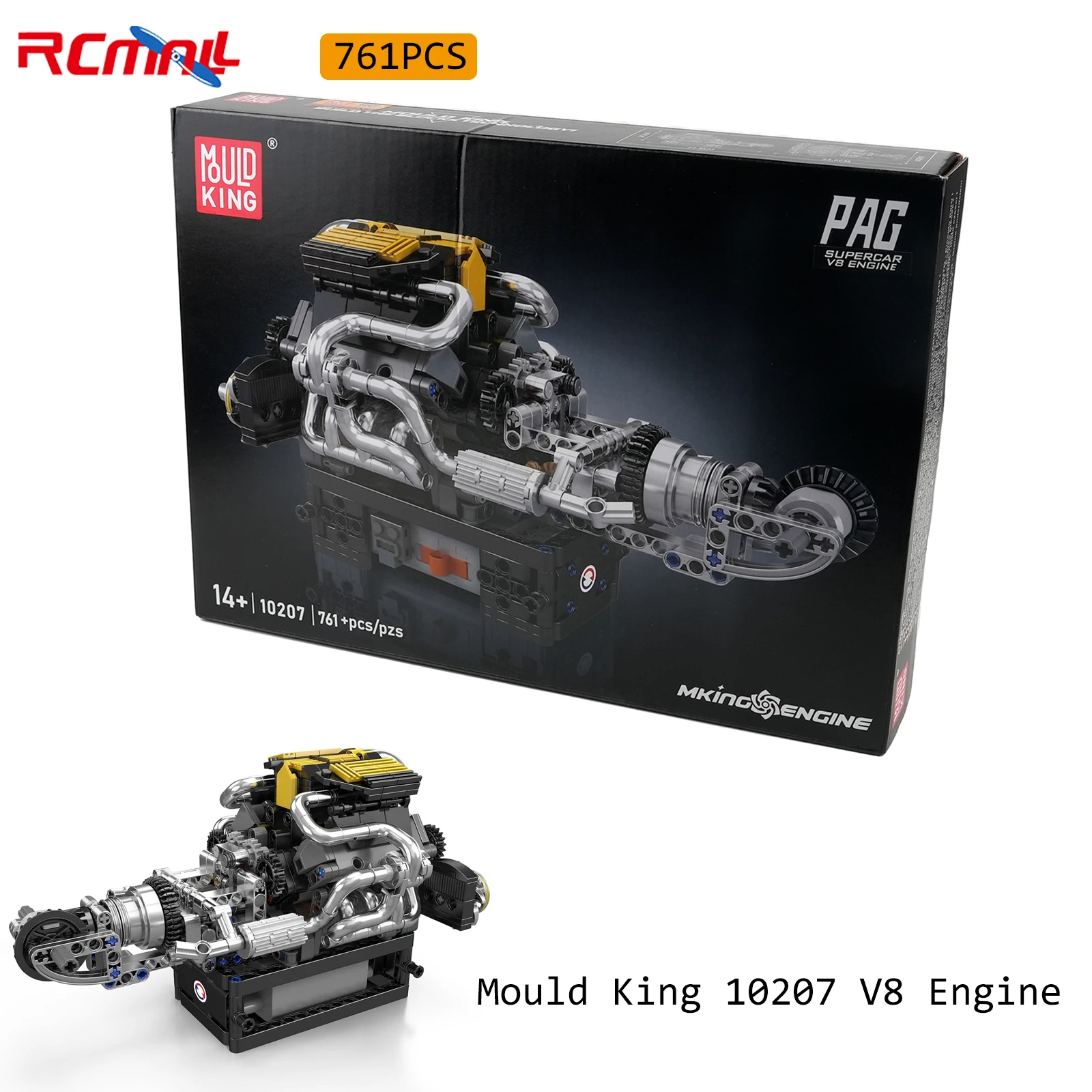 

Mould King 10207 PAG Supercar V8 Engine Building Blocks Bricks Technical Car Motorized Simulation Model Electrically Drive Set
