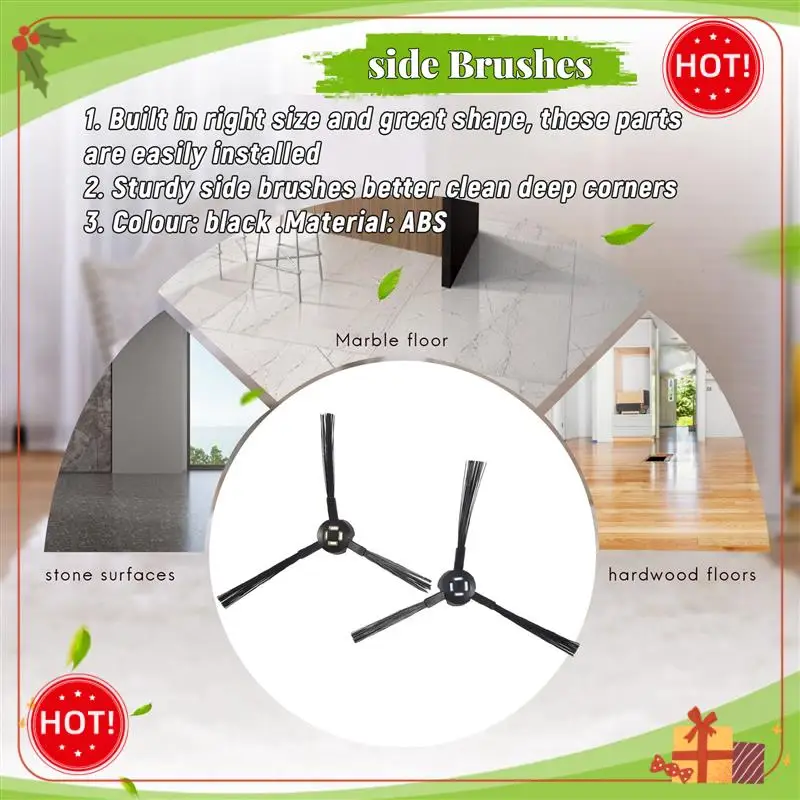 

ABLE-10Pcs Robot Vacuum Cleaner Side Brush For Ilife V8 V8S X750 A7 X800 X785 V80 Robotic Vacuum Cleaner Parts Accessories