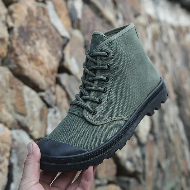 Canvas Boots Men Boots High Top Shoes for Men 2024 New Trend Platform Cuff Shoes Men Casual Ankle Boots Military Bota Masculina