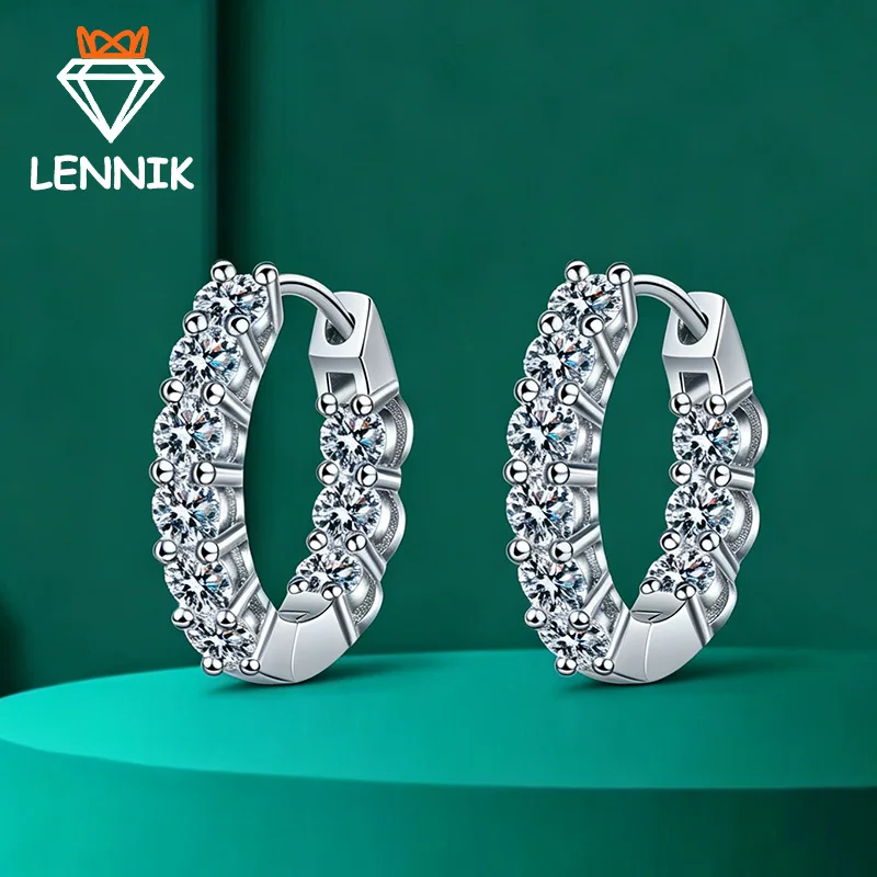 

GRA Certified D Color VVS1 Moissanite Earrings for Women, S925 Sterling Silver 18K White Gold Plated Premium Luxury Jewelry