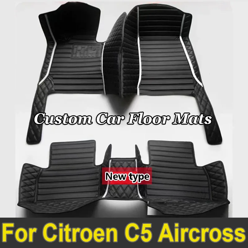 Car Floor Mats For Citroen C5 Aircross 2018~2022 Leather Mat Durable Pad Auto Rugs Carpets Interior Parts Car Accessories 2019