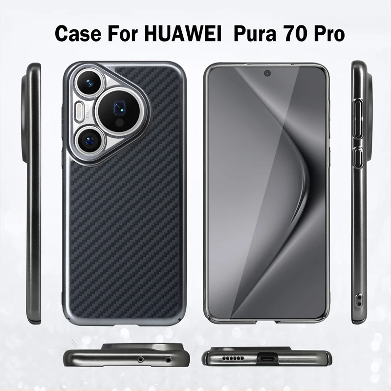 

For Huawei Pura 70 Pro Plus 70 Ultra Case Ultra-thin Slim Lightweight Drop Protection Carbon Fiber Pattern Back Cover