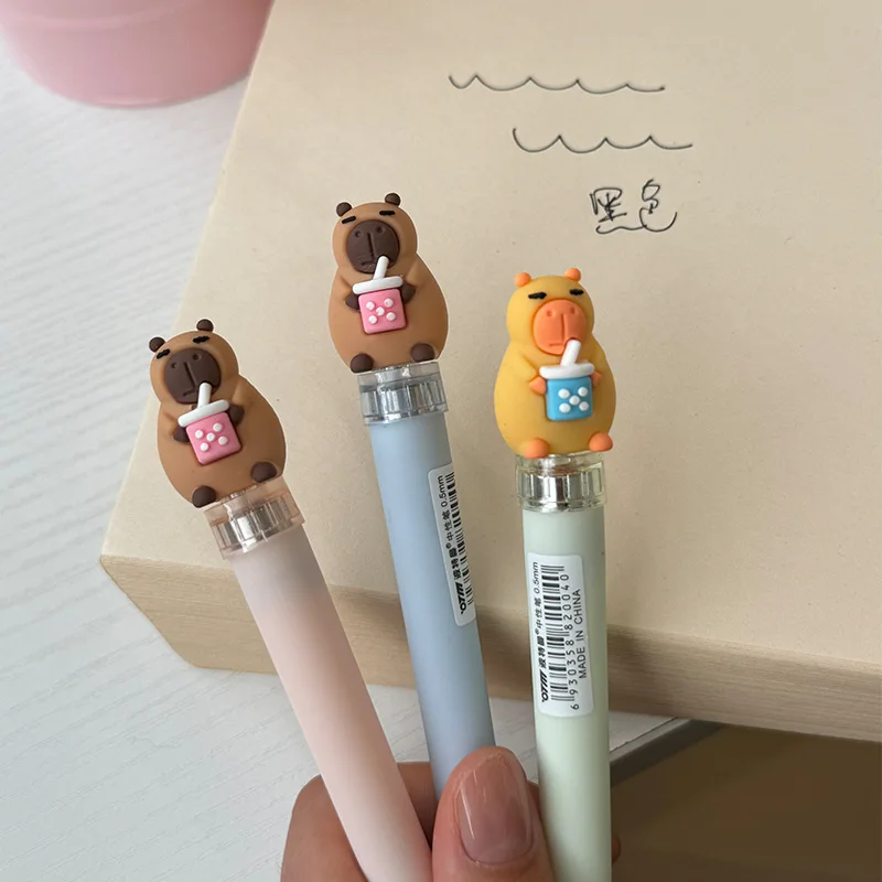 Imagem -06 - Capybara Light Gel Pen Canetas Assinatura Tinta Preta Escola Criativa Escrita Suprimentos Brinde Promocional Bonito 05 mm 36 Pcs por Lote