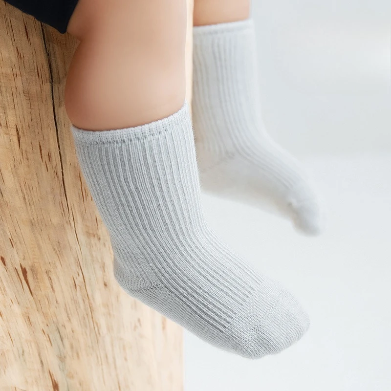 

3 пары утепленных хлопковых носков для маленьких девочек и мальчиков, зимние теплые вязаные чесаные носки для малышей, детские осенние носки