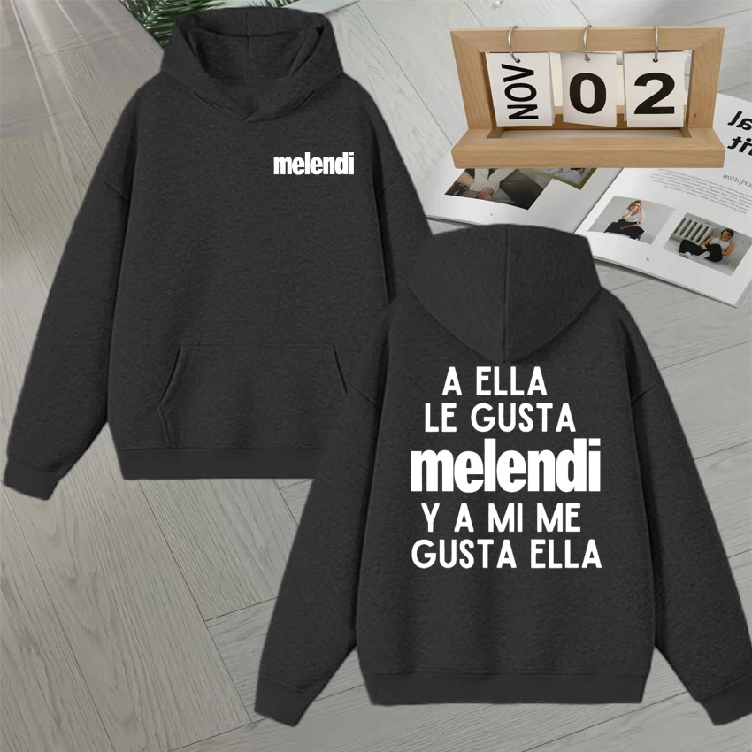 Fashion Rapper Melendi Tour 2025 Double Sided Print Long sleeve Hoodie Men Women Fleece Autumn Winter zevity Unisex Sweatshirts