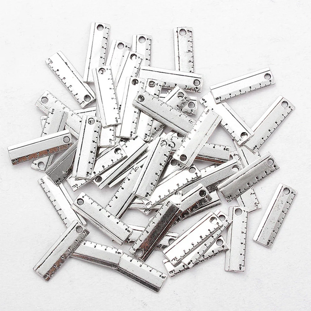 

60pcs Alloy Ruler Pendant Charms Diy Jewelry Making Accessories For Necklace Bracelet Keychain Scrapbooking Projects Pendant