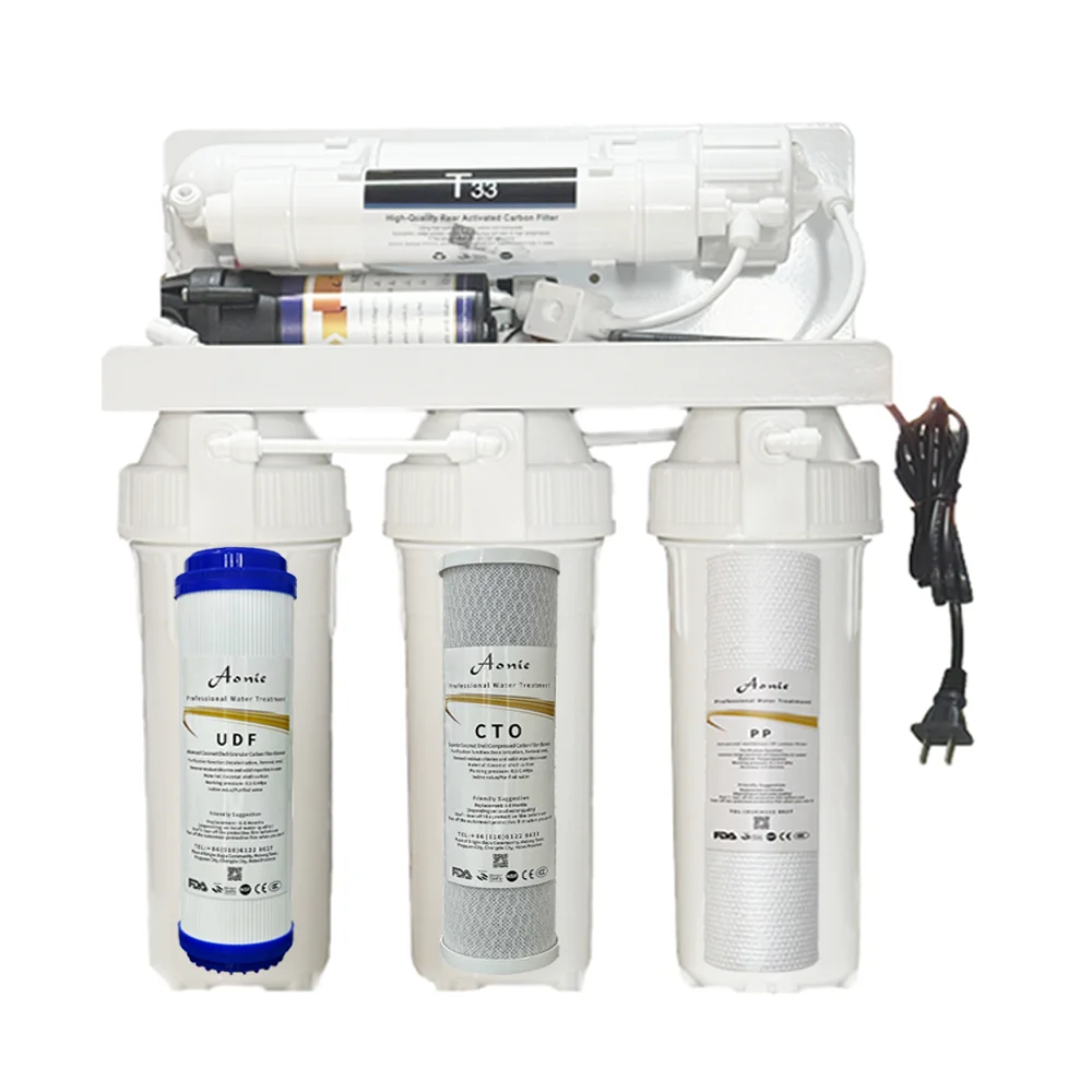 Automatic 5 Stage RO Water Purifier Electric Hot Output Plastic Water Filtration Equipment