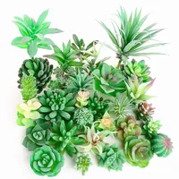 39Styles Green Flocked Artificial Succulents Plants Home Bedroom Living Room Bathroom Christmas Party Decor Fake Plants Bonsai