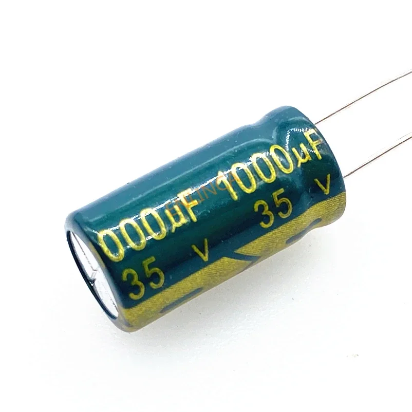 10 sztuk/partia oryginalny 35V1000uf niski ESR/impedancja wysokiej częstotliwości 35v 1000UF aluminiowy kondensator elektrolityczny rozmiar 10*17 1000UF 20%