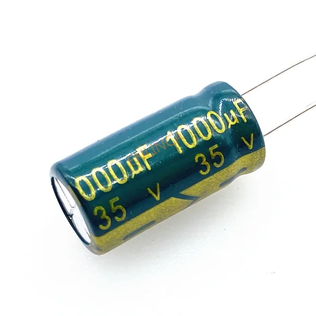 10 sztuk/partia oryginalny 35V1000uf niski ESR/impedancja wysokiej częstotliwości 35v 1000UF aluminiowy kondensator elektrolityczny rozmiar 10*17 1000UF 20%
