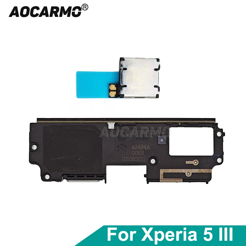 Aocarmo Głośnik Górny Słuchawki z Klejem na Spodzie do Sony Xperia 5 III / X5iii 5G Mark3, Część Zamienna do Naprawy Buzzer'a Głośnika