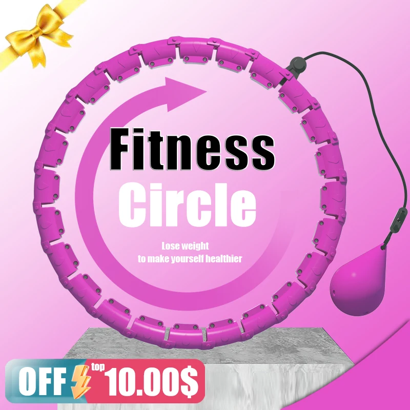 Adjustable Weighted Hula Exercise hoops for Adults Smart Exercise Plus Size Detachable Knots Fitness Equipment for Weight Loss