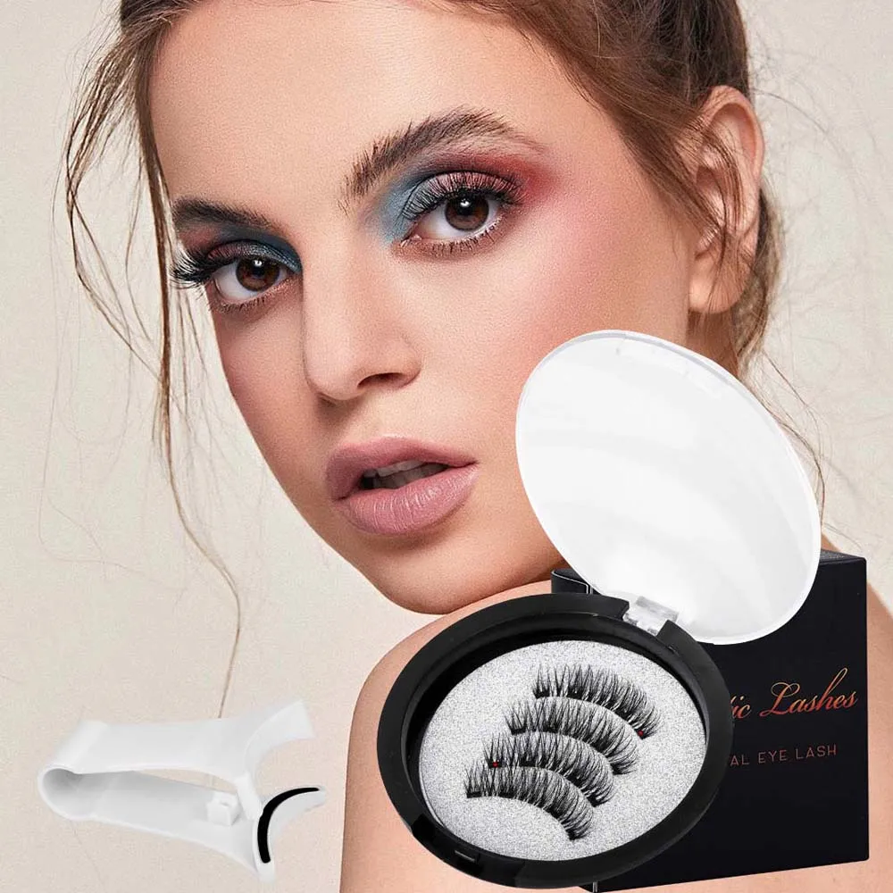 Magnetic Magnetic False Eyelashes Glue Free Reusable Magnetic Eyelashes with Clip Individual DIY False Eyelash Clusters Girls