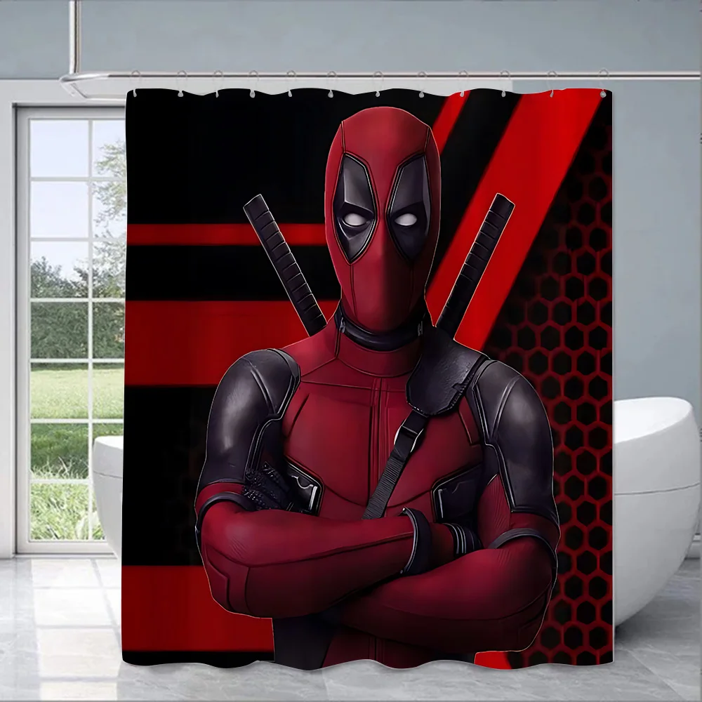 Anime Deadpools Shower Curtain Waterproof Polyester Fabric Paint Colorful Bath Curtains Home Bathroom Decor Curtain With Hook