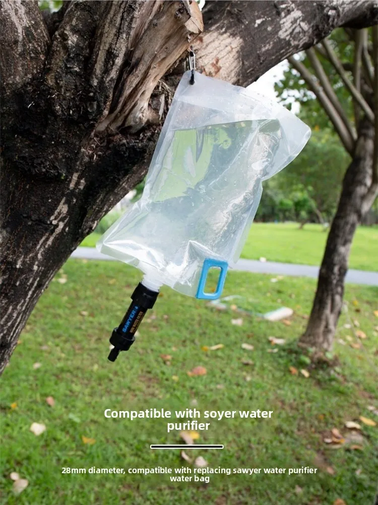 حقيبة ماء قابلة للطي خفيفة الوزن للرياضات الخارجية والتنزه، متوافقة مع منقي المياه SAWYER، معدات للتخييم والسفر