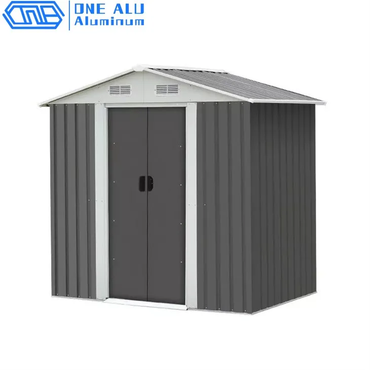 Easy Assembly Metal Garden Shed Outdoor Storage House Sturdy Steel Utility Building Durable Sliding Door Rodent Proof Waterproof