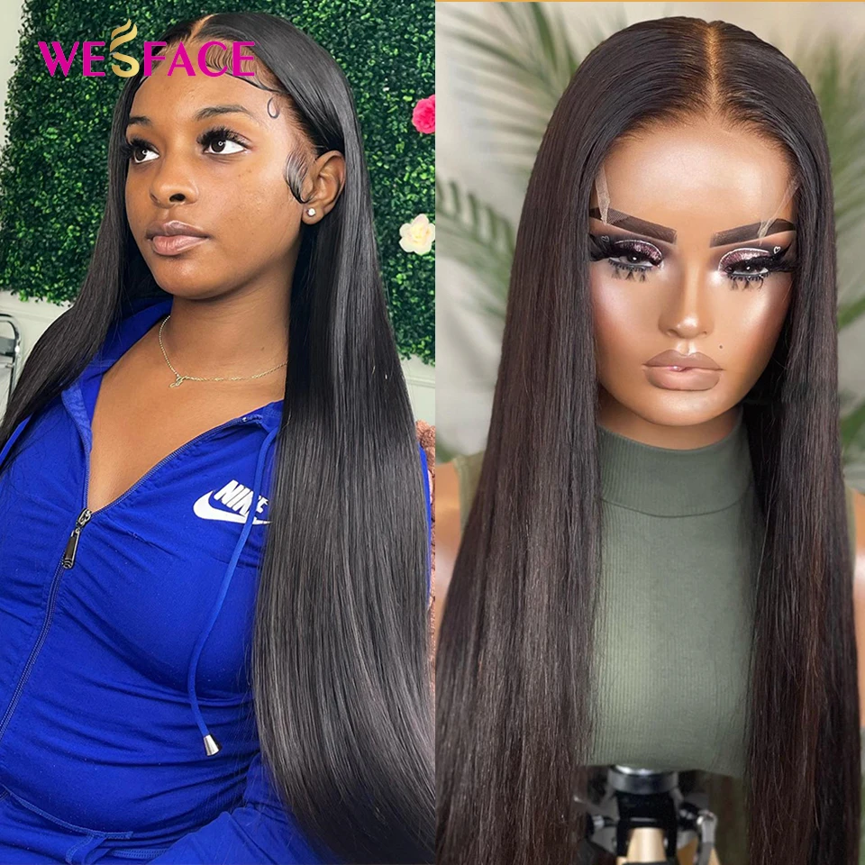 

Straight Lace Closure Wig For Women Human Hair Wigs 4x4 HD Transparent Pre Plucked Remy Brazilian Straight Brazilian Lace Wig