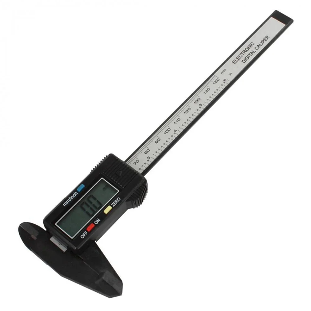 Calibrador Vernier electrónico Digital de fibra de carbono, pantalla LCD de 4 pulgadas y 6 pulgadas, Micrómetro de medición de 0-100mm / 0-150mm