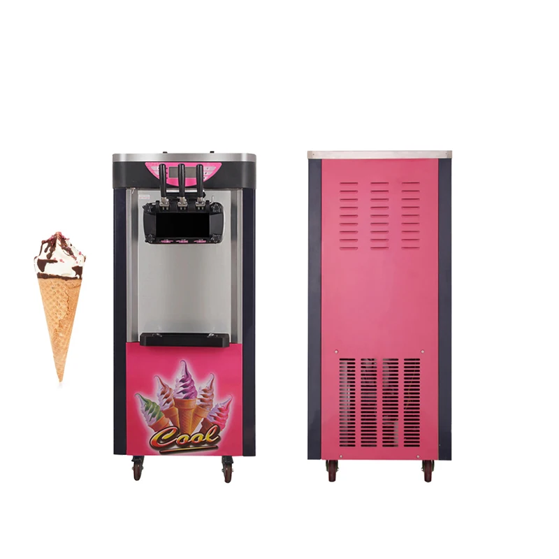 Long Life Small Soft Ice Cream Commercial Household Low Noise Three Flavors Ice Cream Machine