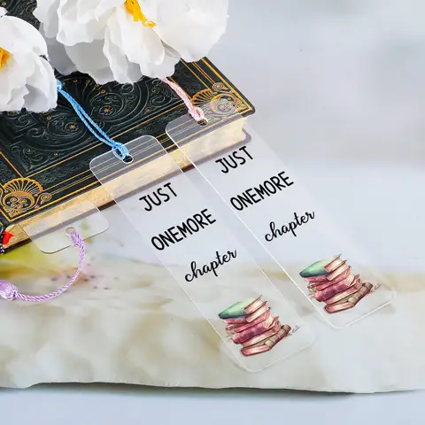 맞춤형 북마크 아크릴 북마크, 술 달린 책갈피, 책 읽는 연인을 위한 선물, JUST ONE MORE 장