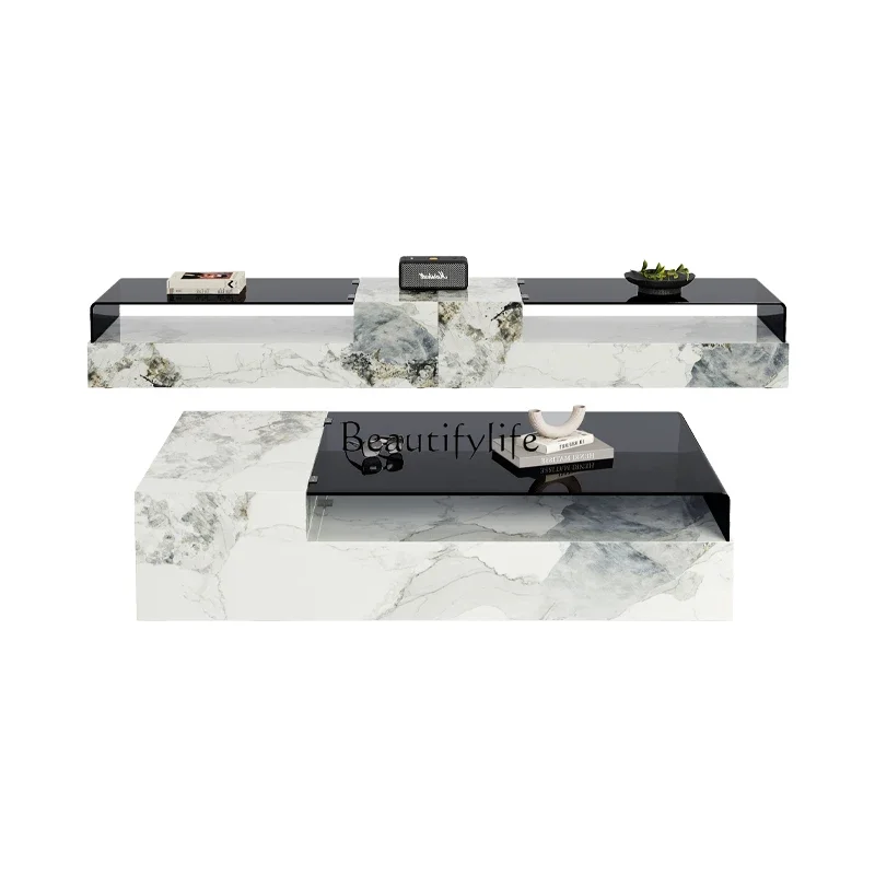 

FG52Italian light luxury rock slab coffee table small household