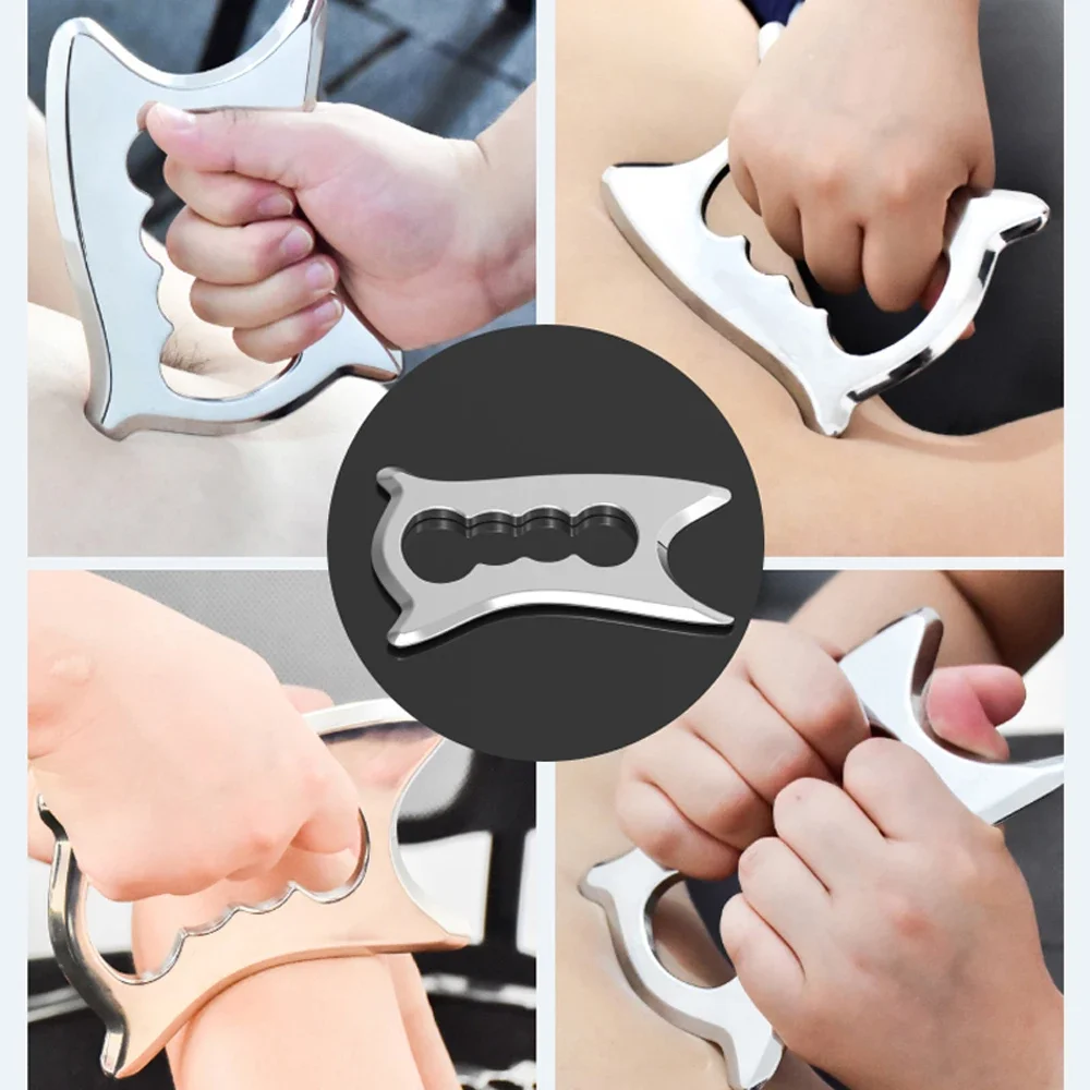 Alat Gua Sha Profesional - Pijat Baja Tahan Karat untuk Meredakan Nyeri Leher/Punggung, Pemulihan Otot & Drainase Limfatik - IASTM