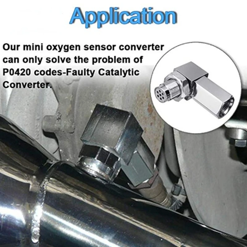 Exhaust Catalyst Rear Oxygen Sensor Spacer 90 Degree Mini Catalyst Lambda O2 Adapter CEL Fix, M18*1.5 Universal Free Shipping