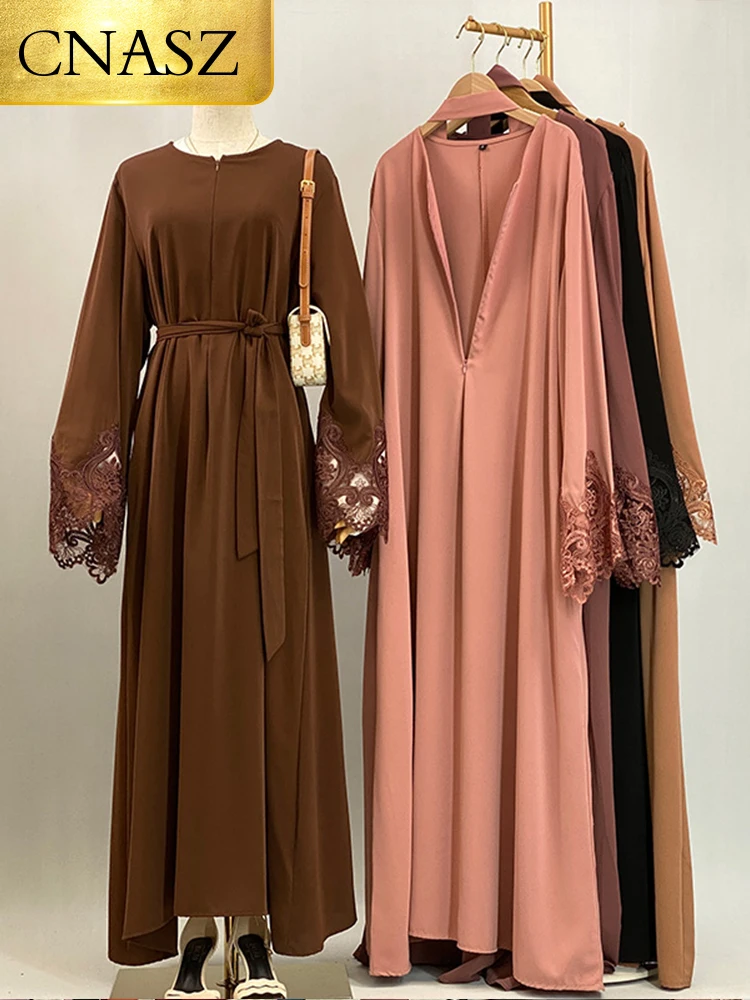 عباية إسلامية جديدة فستان سهرة طويل للنساء في دبي قفطان مغربي للأم بسحاب أمامي تصميم Nida فستان نسائي فساتين تركية