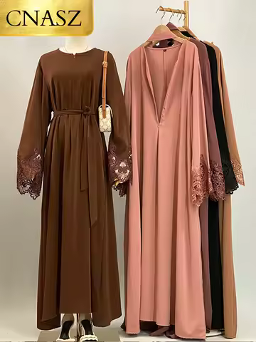 New Muslim Abaya Dress Dubai Long Woman Evening Dress Moroccan Caftan Mom Front Zipper Nida Design Female Dress Turkish Dresses