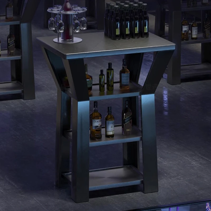 Square Drink Bar Table Countertop Design Art Aesthetic Bar Counter Table Industrial Modern Muebles De Cocina Lounge Furniture