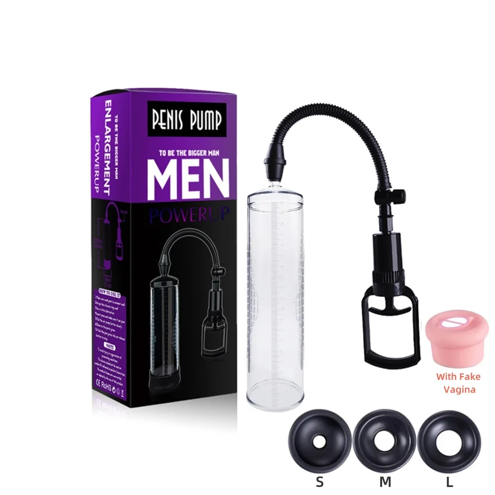 Penis Enlargement Vacuum Pump Manual Extender Trainer for Men Male Enhancement Erectile Dysfunction Aid Adult Sex Toy