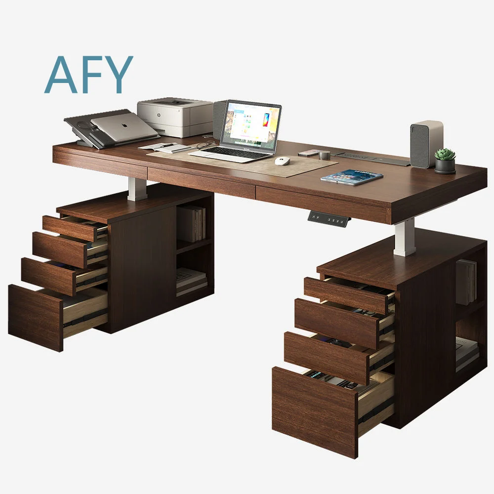 Deluxe Height Adjustable Standing Desk with Drawer for Boss Electric Ergonomic Elevator Table Office Desk Workstation Home