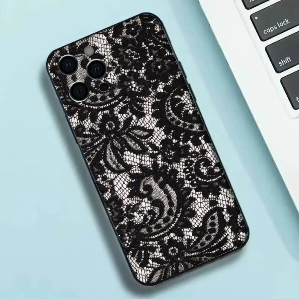 مثير الدانتيل خمر نمط جراب هاتف سيليكون لينة آيفون 17 16 15 14 13 12 11 X XR زائد برو ماكس زائد #3