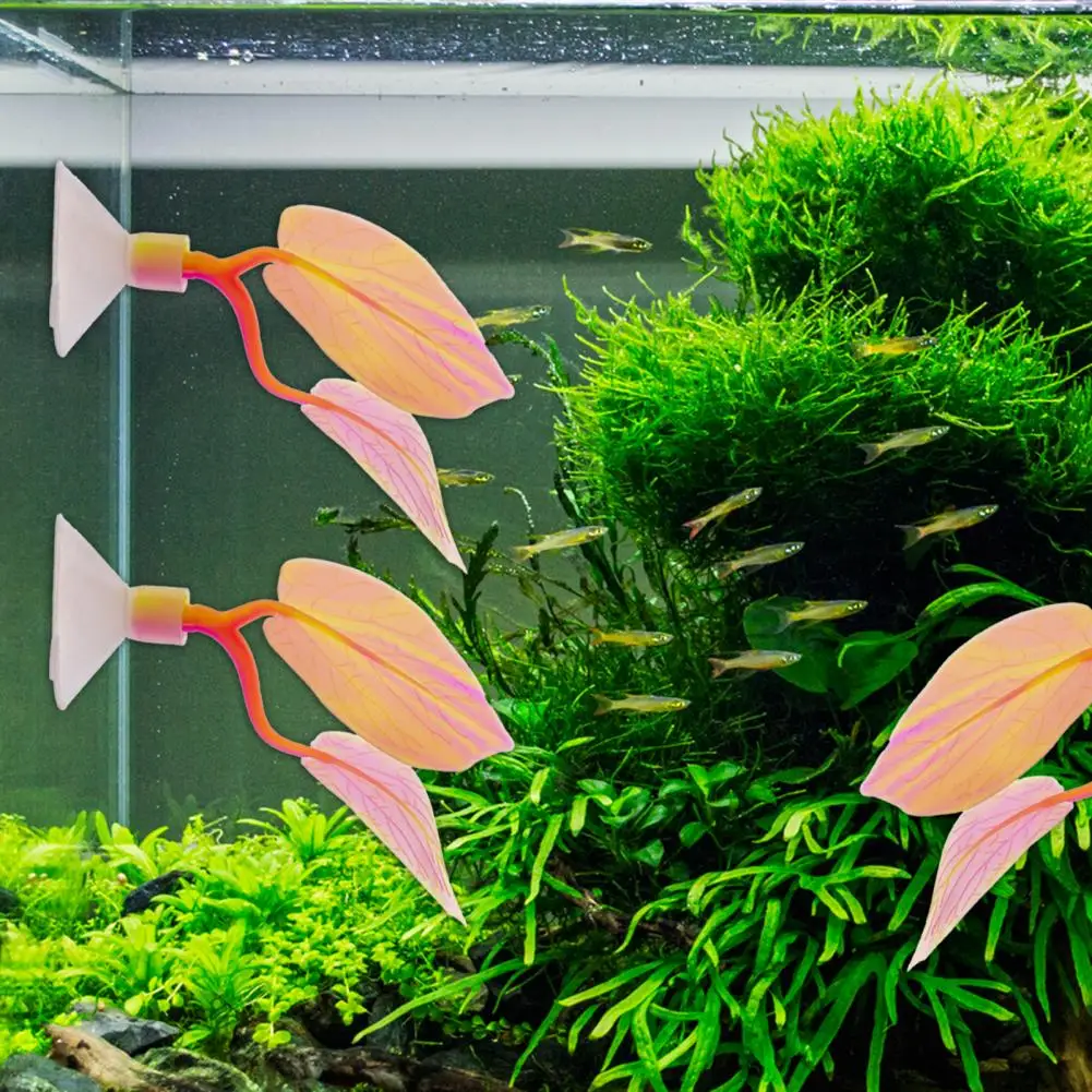 High Simulation Aquarium Plants Pollution-free Aquatic Plant Decor Betta Spawning Leaf with Suction Cup for Aquarium for Fish