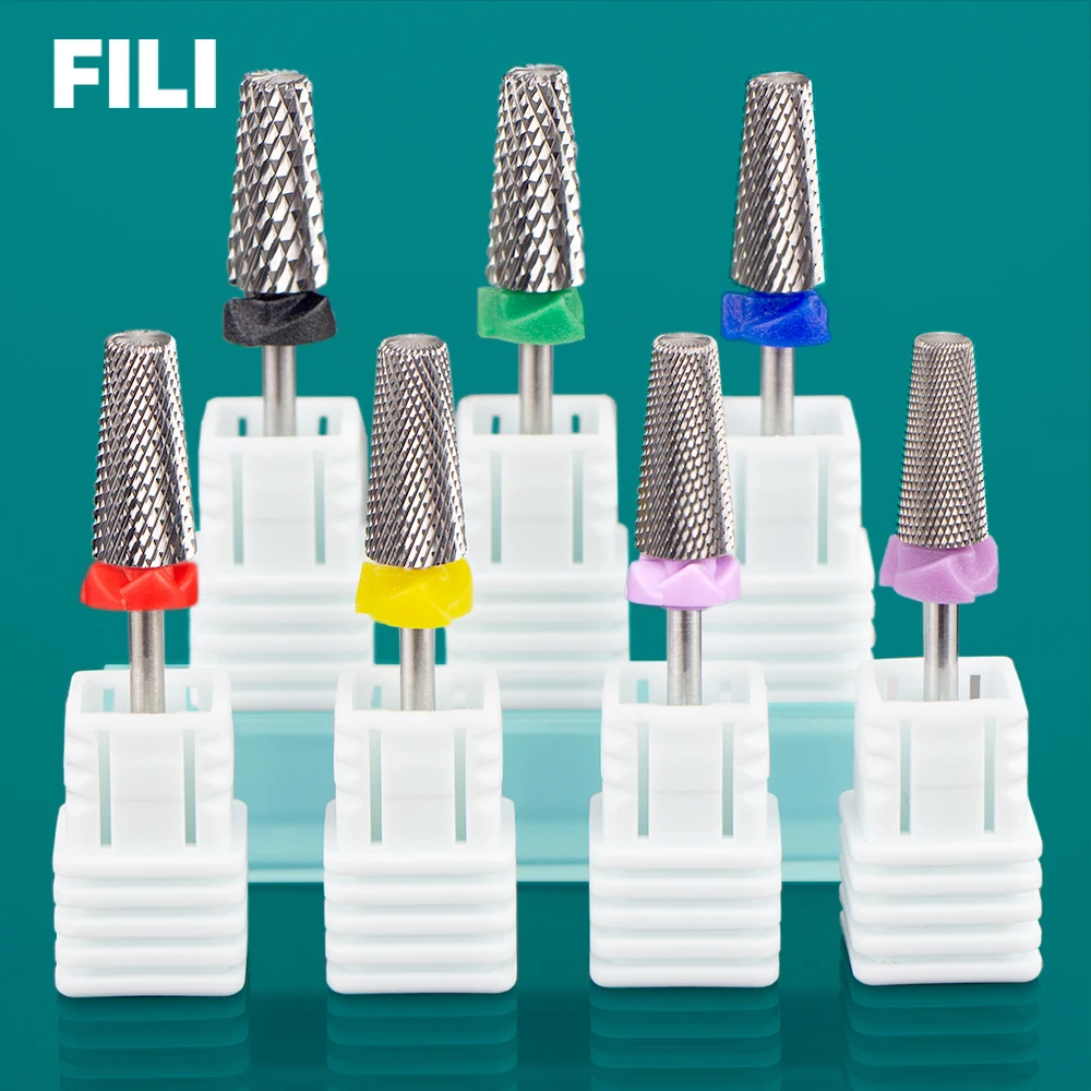 5 in 1 Tungsten Carbide Nail Drill Bits Nail Art Equipment Rotate Mills Cutter Accessory Nail Polish UV Gel Remove Manicure Tool