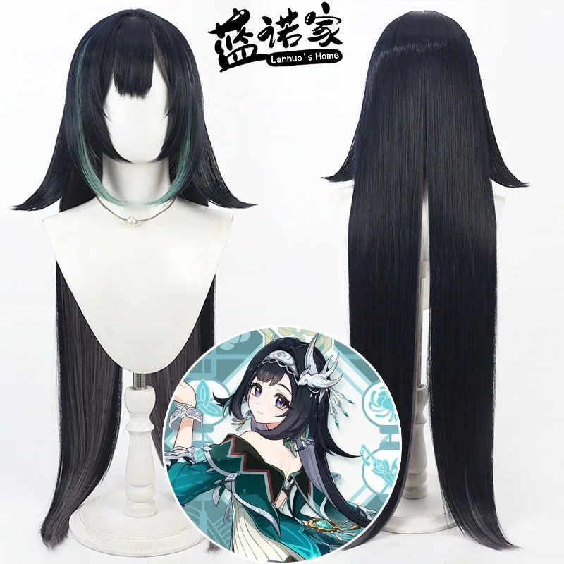 

Game Genshin Impact Lan Yan Cos Cosplay Wig Halloween Carnival Party Prop Synthetic Hair Heat Resistant Fiber + Wig Cap