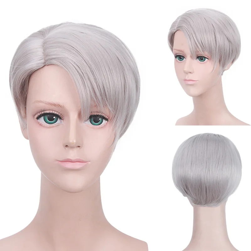 Synthetic Cosplay Wig Ice Skating Theme Inspired Costume Hair Short Blonde Blue Mix Party Anime Synthetic Fiber