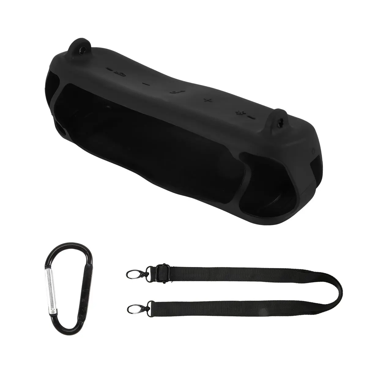 DIGITALBUY Silicone Case for Motion+ Bluetooth Speaker Waterproof Rubber Travel Carry Pouch with Carabiner(Black)