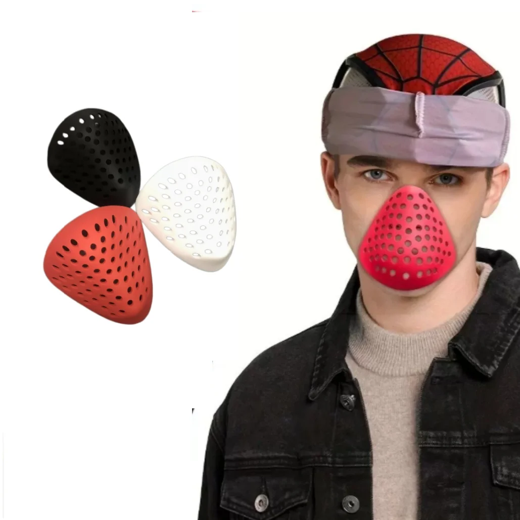 Anime Mask Cosplay Props Spider Faceshell Help with Breathing 3D Face Mask Silica Halloween Half Face Shell Nose and Mouth Cover