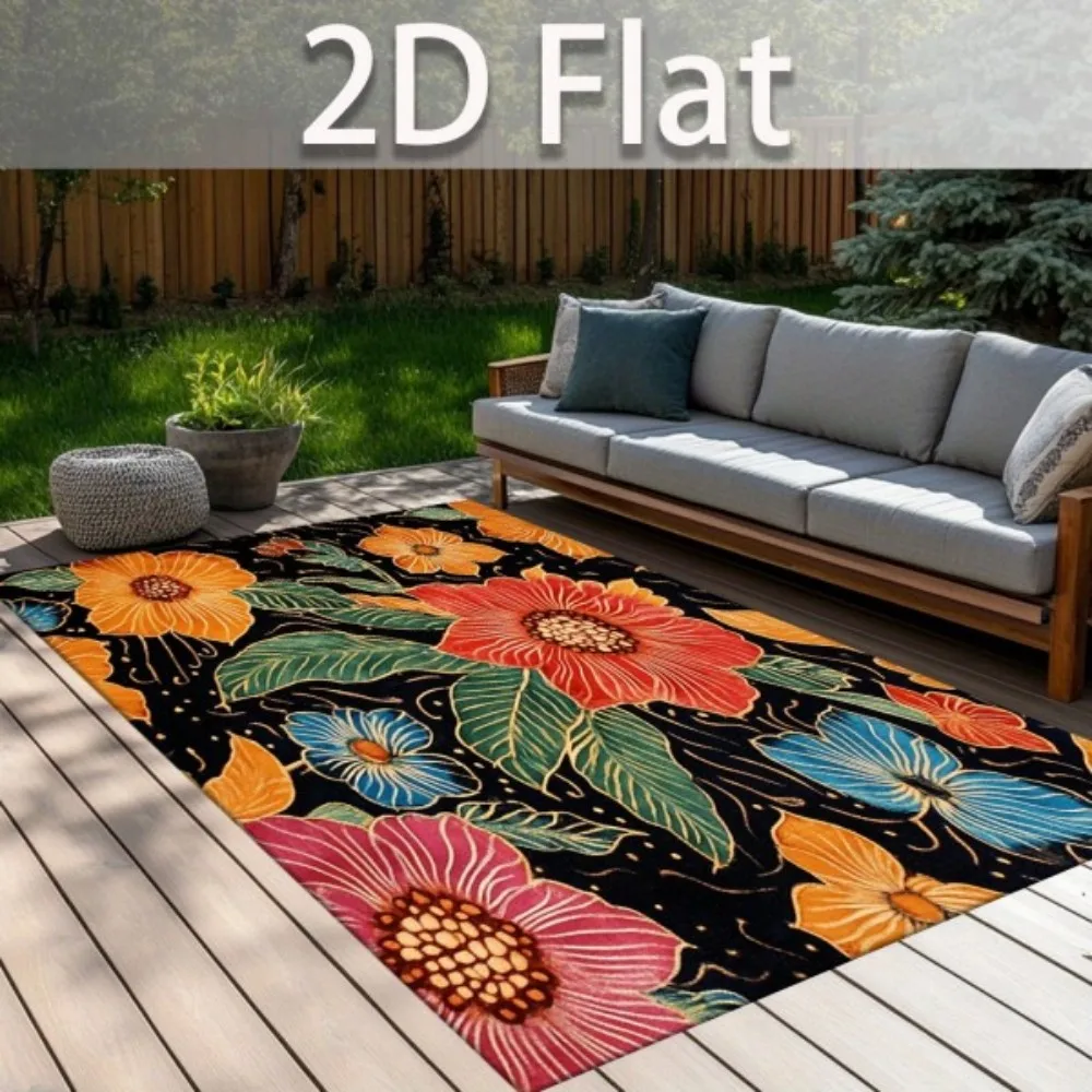Daisy Carpet Living Room Large Rug Vintage Blue Wood Texture Bedroom Decor Floral Area Rugs Sofa Floor Mat Rustic New