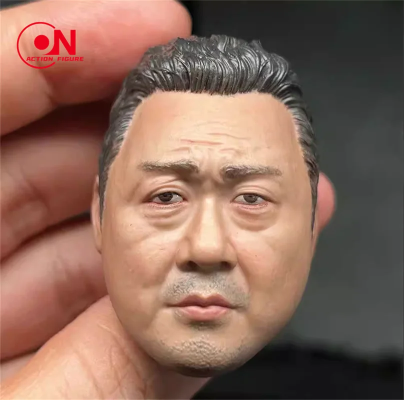 1/6 escala coreia tio ma tong seok cabeça esculpir pvc masculino soldado cabeça escultura modelo caber 12 ''figura de ação gorda corpo bonecas
